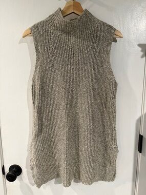 Lauren Ralph Lauren Heathered Taupe Sleeveless Turtleneck Sweater Vest